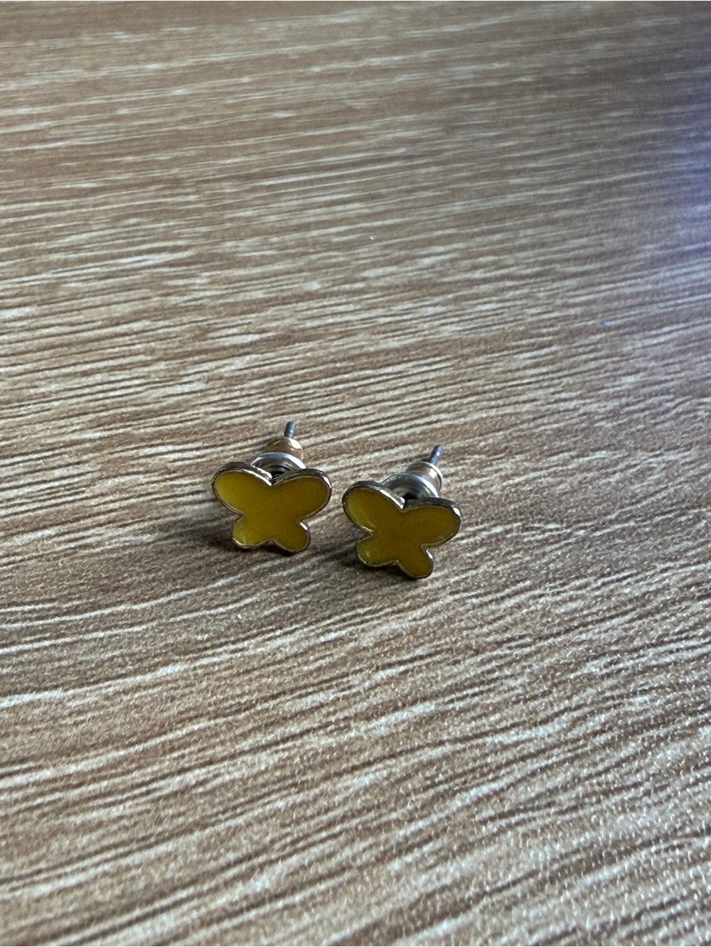 Yellow Butterfly Stud Earrings